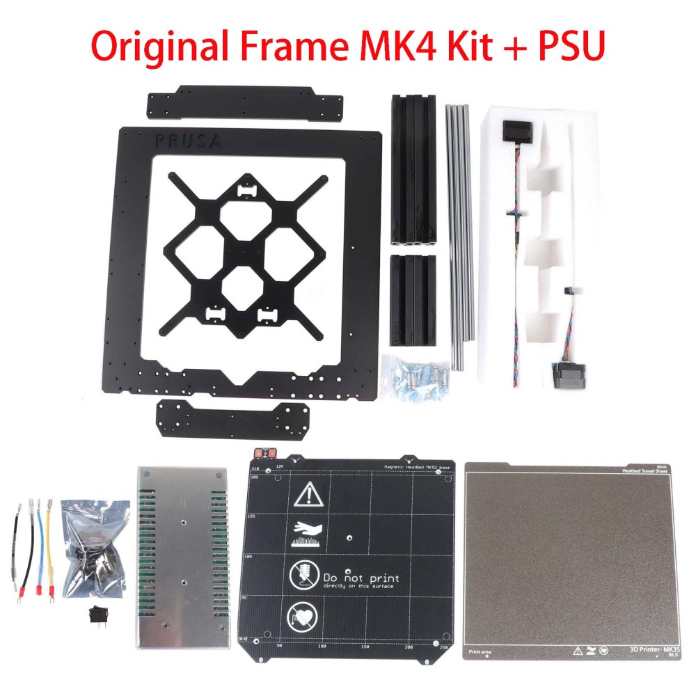 Blurolls Prusa MK3.9 MK4 Original Upgrade Kit Based on MK3S Bear Basic Frame Kit Sliver PSU Smooth Rod X/Y/Z Motors