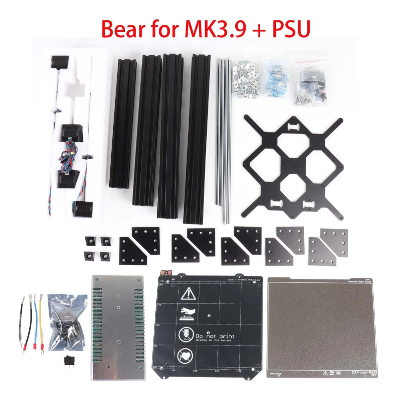 Blurolls Prusa MK3.9 MK4 Original Upgrade Kit Based on MK3S Bear Basic Frame Kit Sliver PSU Smooth Rod X/Y/Z Motors