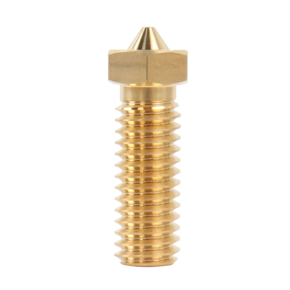 Blurolls 5pcs Brass Volcano Nozzle 0.4mm Lengthen Extruder For 1.75mm Filament M6 Volcano Heaterblock Hotend 3D Printer Parts