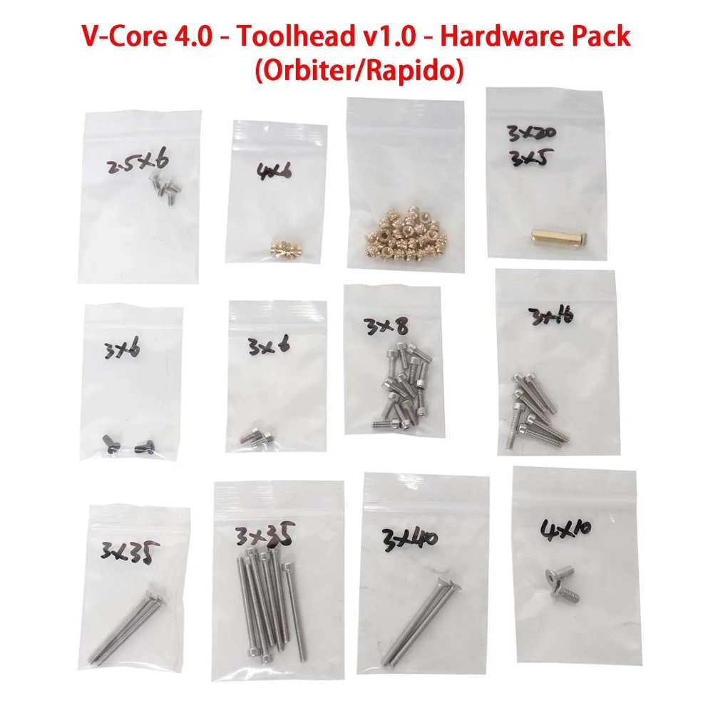 Blurolls V-Core 4.0 3d printer parts fasteners full kit