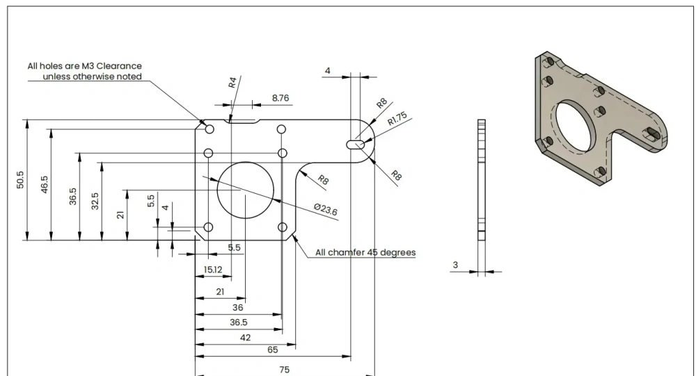 Blurolls Positron V3 3D 3D Printer Aluminum Machined Parts Kit