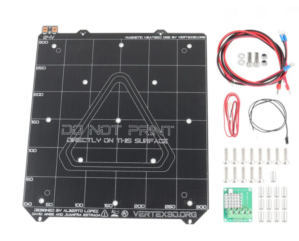 Blurolls Prusa MK3S Remix Larger VERTEX XL 24V PCB Magnetic Heat Bed Heatbed Y Carriage Aluminum CNC Mosfet