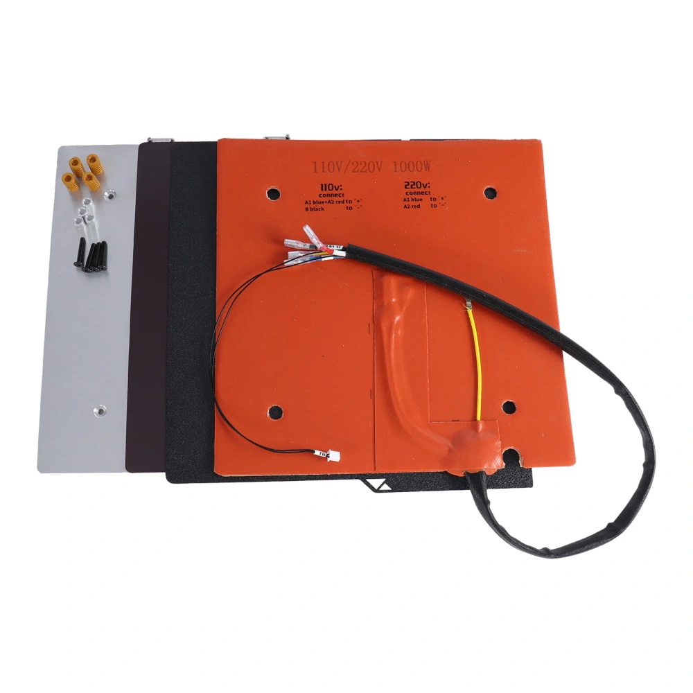 CNC Aluminum 8mm Heated Bed Upgrade Kit for Anycubic Kobra S1 / S1C 110V/220V Silicone Heating Pad Build Plate for 3D Printing