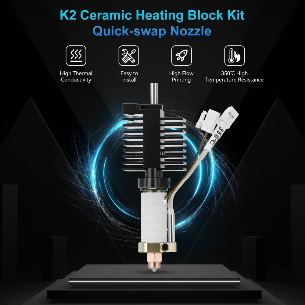 Creality K2 Plus Combo Hotend Ceramic Heating Block Kit Unicorn Quick-swap Nozzle Kit All-metal for Creality K2P Combo/ K2 Plus