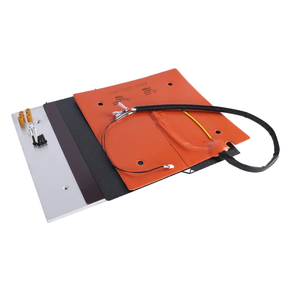 CNC Aluminum 8mm Heated Bed Upgrade Kit for Anycubic Kobra S1 / S1C 110V/220V Silicone Heating Pad Build Plate for 3D Printing