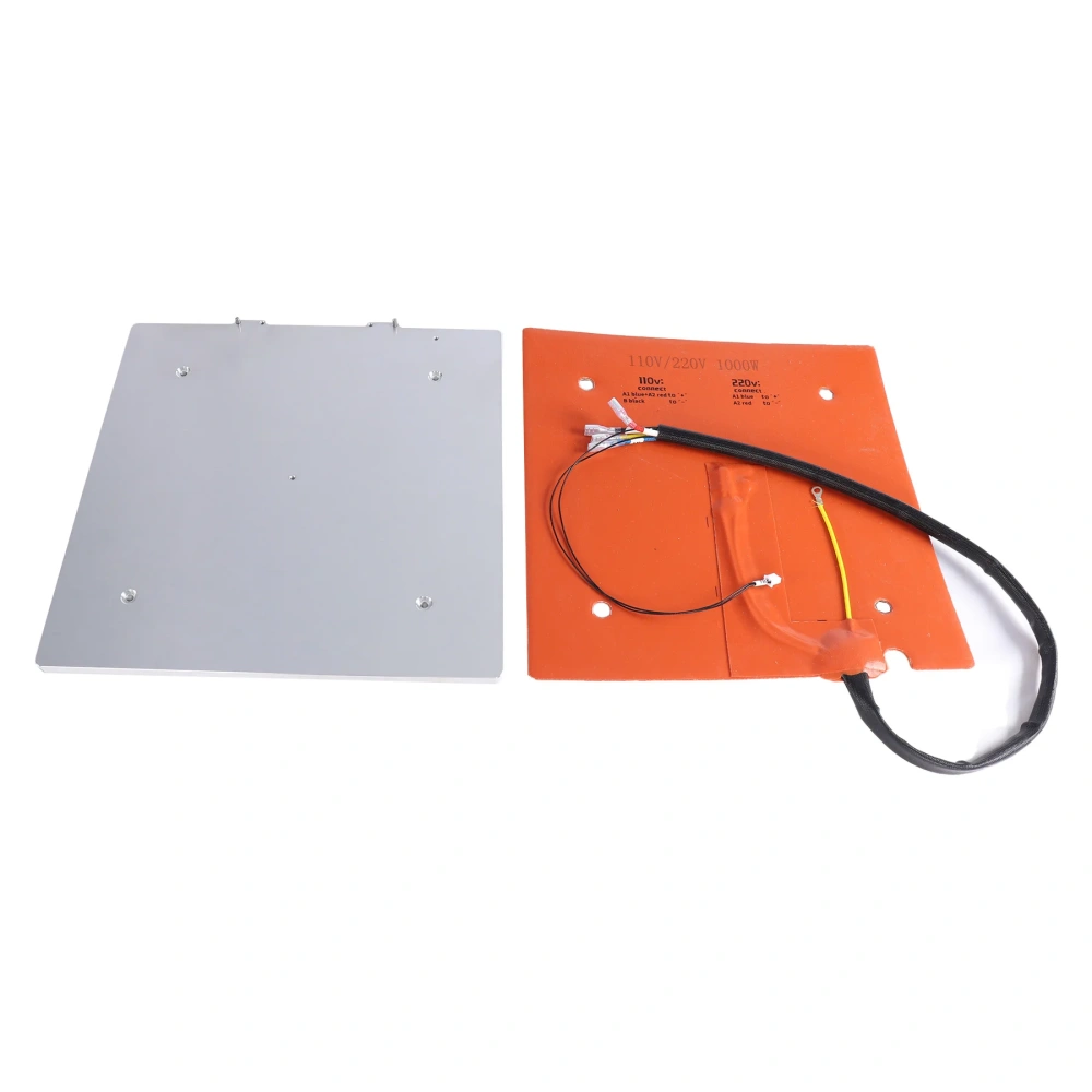 CNC Aluminum 8mm Heated Bed Upgrade Kit for Anycubic Kobra S1 / S1C 110V/220V Silicone Heating Pad Build Plate for 3D Printing