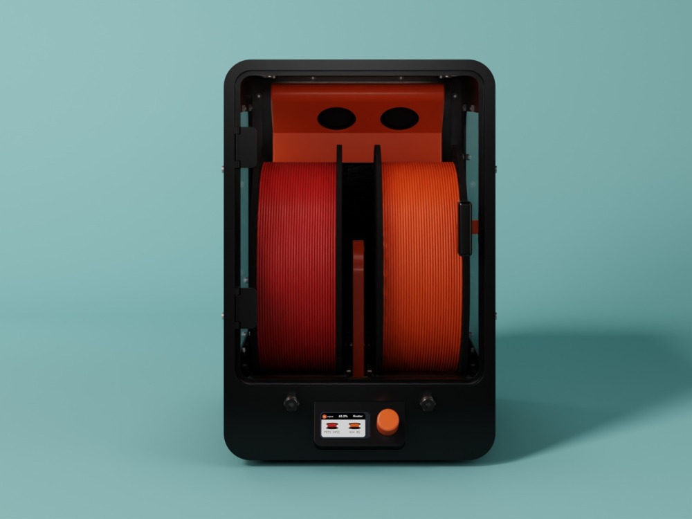 (Un)original Dryer D2 – Dual-Spool Filament Dry Box with Optional Heater DIY kit