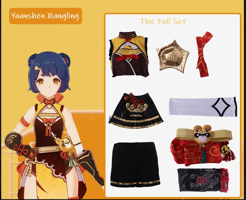 Genshin Impact Xiangling Cosplay Costume (Budget)