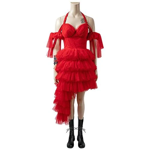 The Suicide Squad 2021 Harley Quinn Red Dress (With Boots)