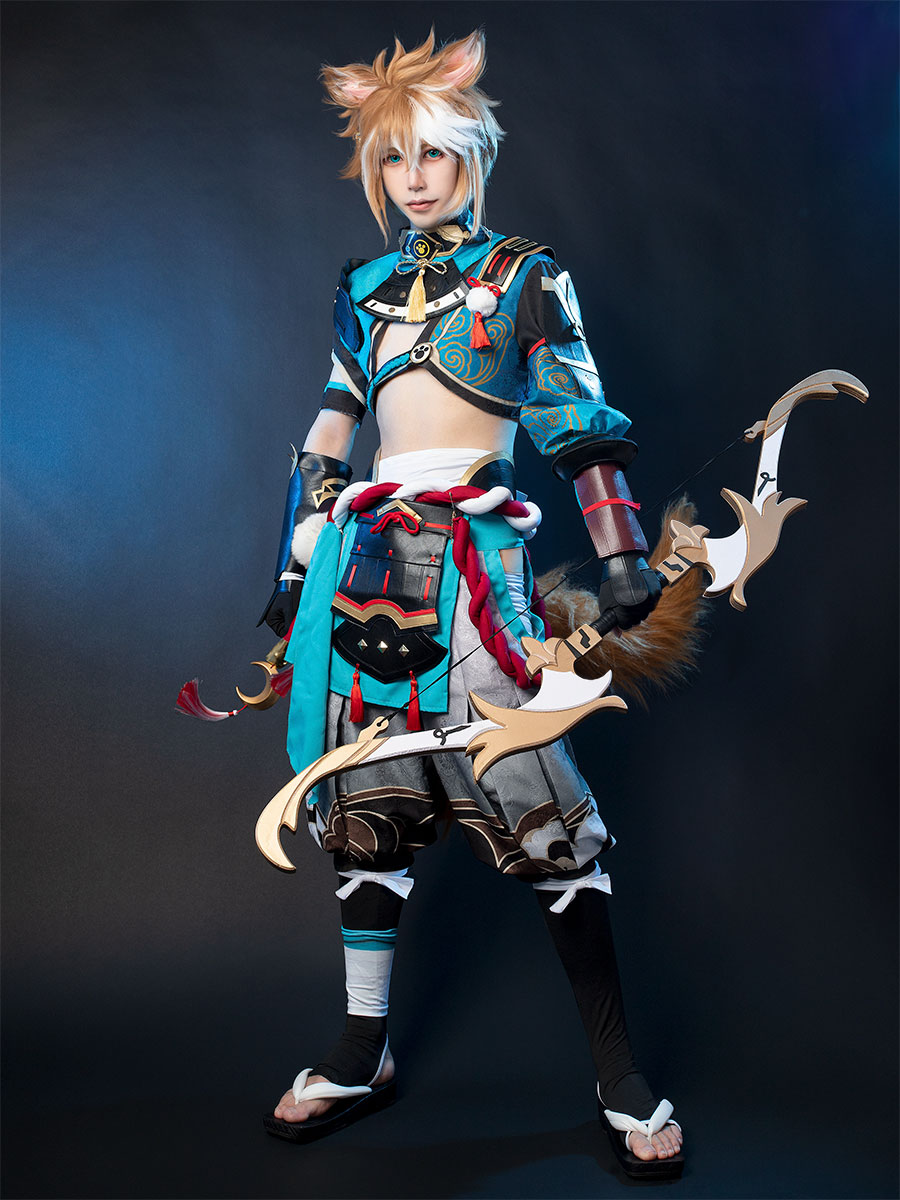 Genshin Impact - Gorou Cosplay Costume Jacquard Version C00668