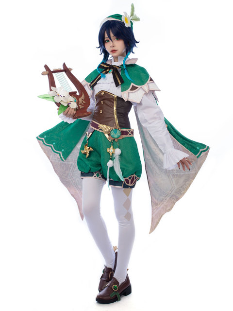 Genshin Impact - Venti Cosplay Costume Jacquard Version C00442