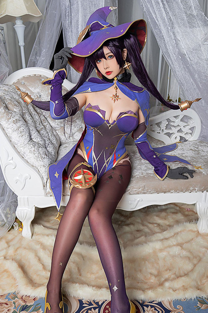 Genshin Impact Mona Cosplay Costume Upgraded Version C02890