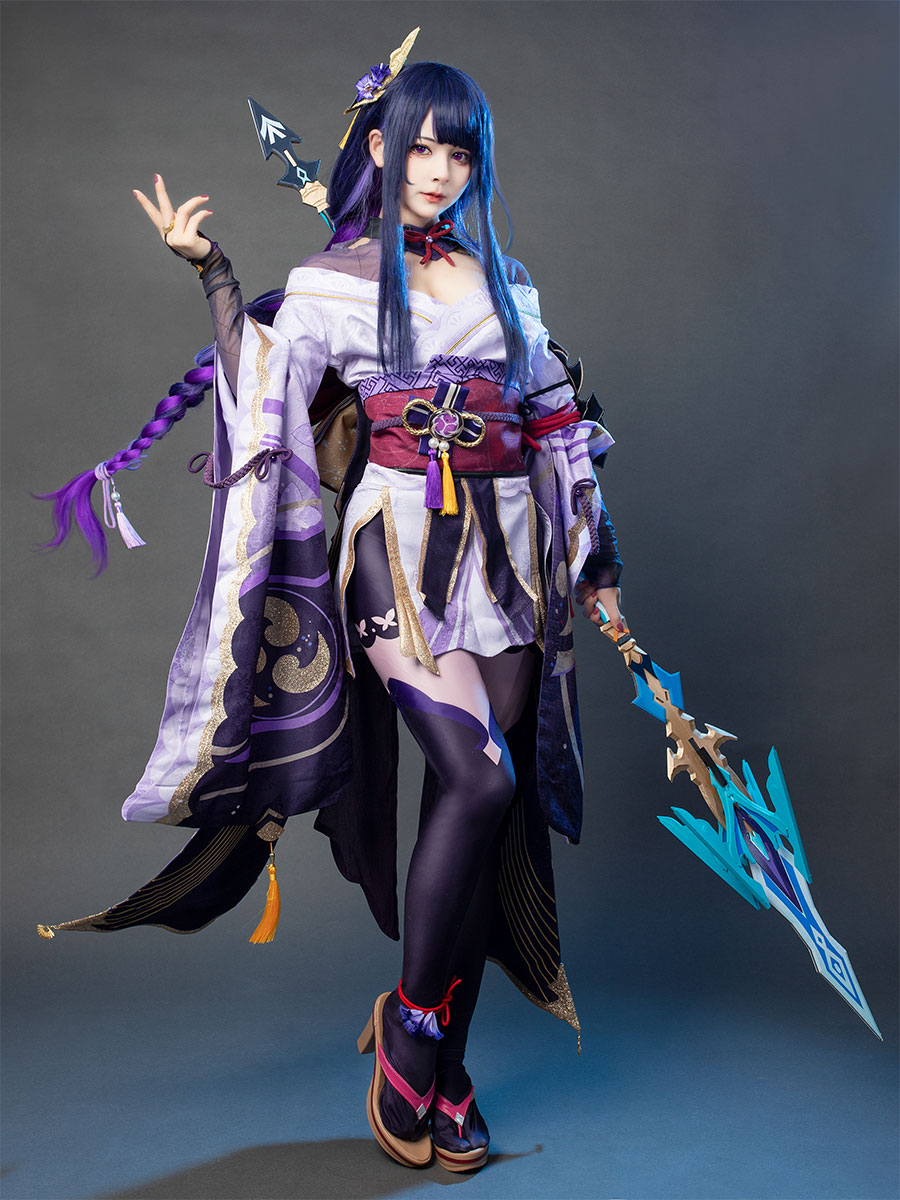 Genshin Impact Raiden Shogun Cosplay Costume Updated Version C01054