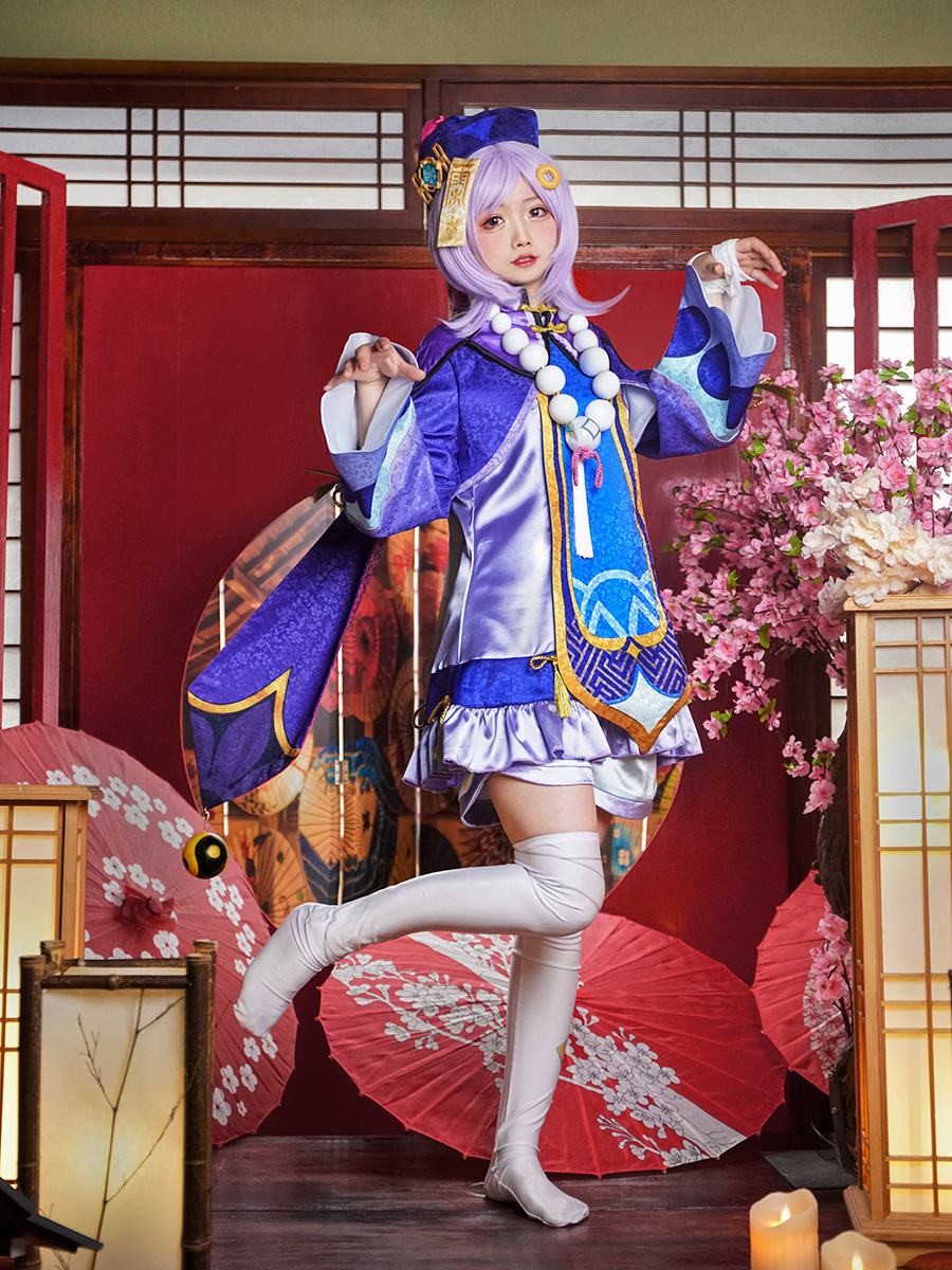 Genshin Impact Qiqi Cosplay Costume Upgrade Version C00166
