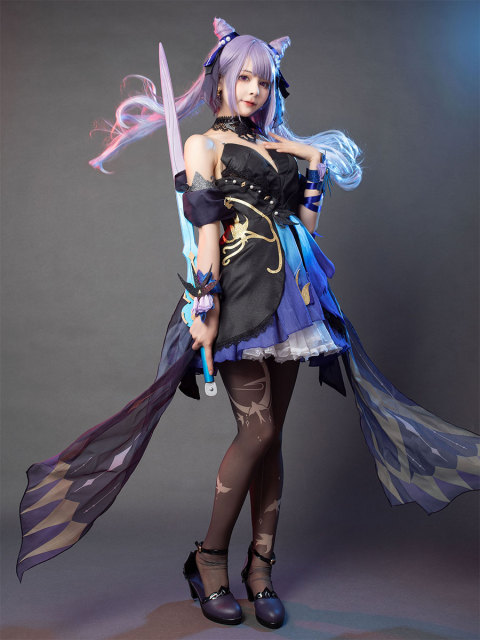 Genshin Impact Keqing Opulent Splendor Skin Cosplay Costume C00909