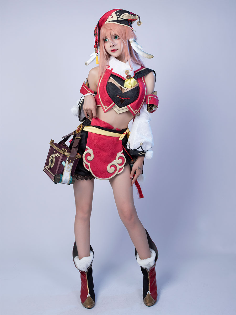 Game Genshin Impact Yanfei Cosplay Costume Upgraded Version C00480