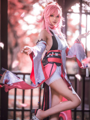 Genshin Impact Guuji Yae Miko Cosplay Costume Jacquard Version C00665