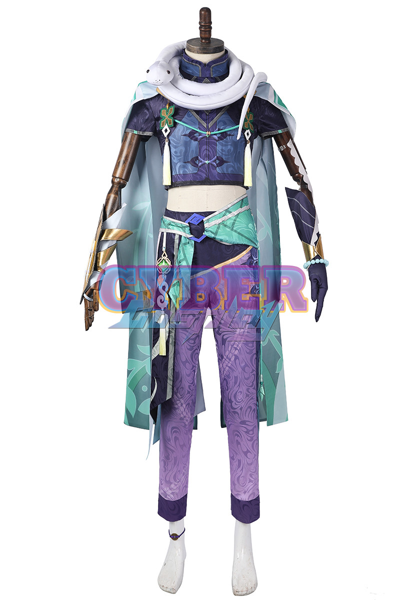 Genshin Impact Bubu Pharmacy Baizhu Cosplay Costume Jacquard Version C00437