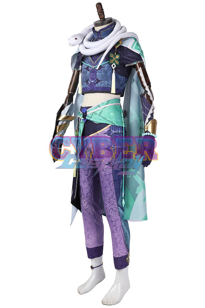 Genshin Impact Bubu Pharmacy Baizhu Cosplay Costume Jacquard Version C00437