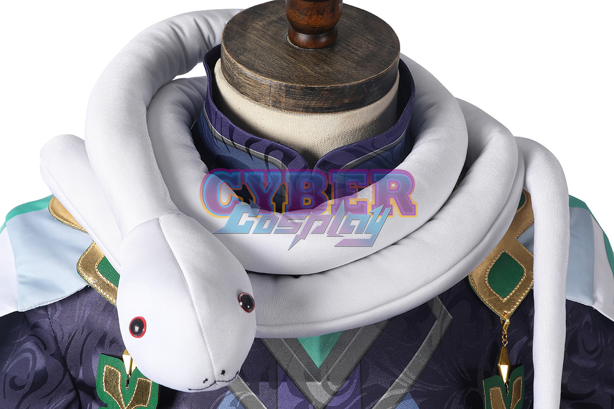 Genshin Impact Bubu Pharmacy Baizhu Cosplay Costume Jacquard Version C00437