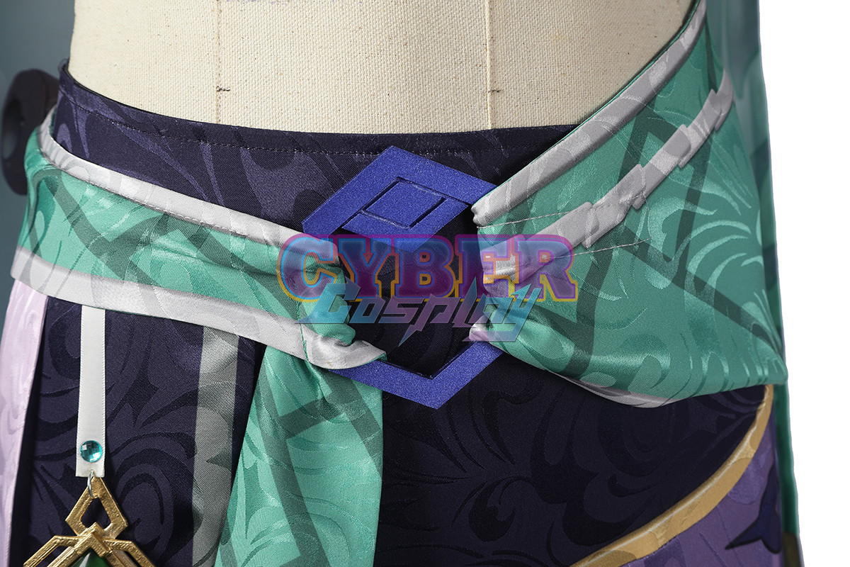 Genshin Impact Bubu Pharmacy Baizhu Cosplay Costume Jacquard Version C00437