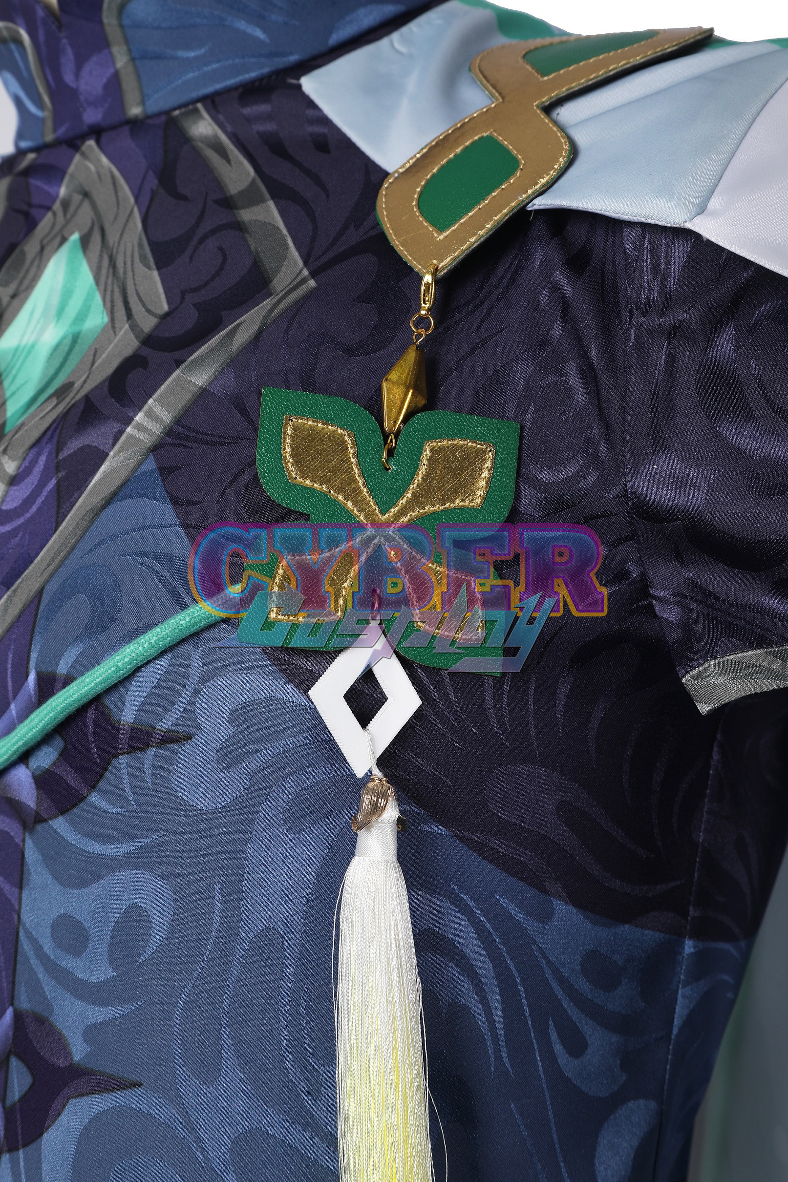 Genshin Impact Bubu Pharmacy Baizhu Cosplay Costume Jacquard Version C00437