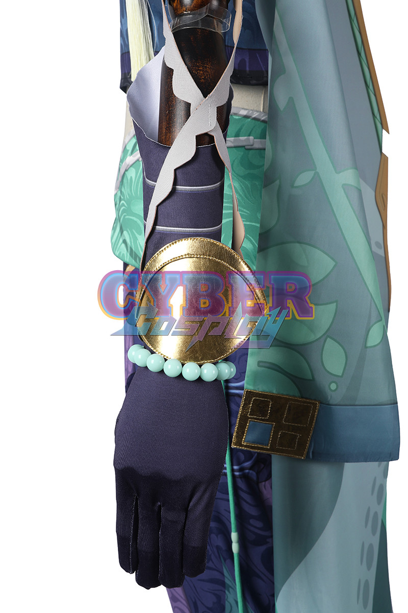 Genshin Impact Bubu Pharmacy Baizhu Cosplay Costume Jacquard Version C00437