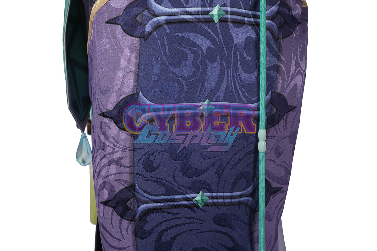 Genshin Impact Bubu Pharmacy Baizhu Cosplay Costume Jacquard Version C00437