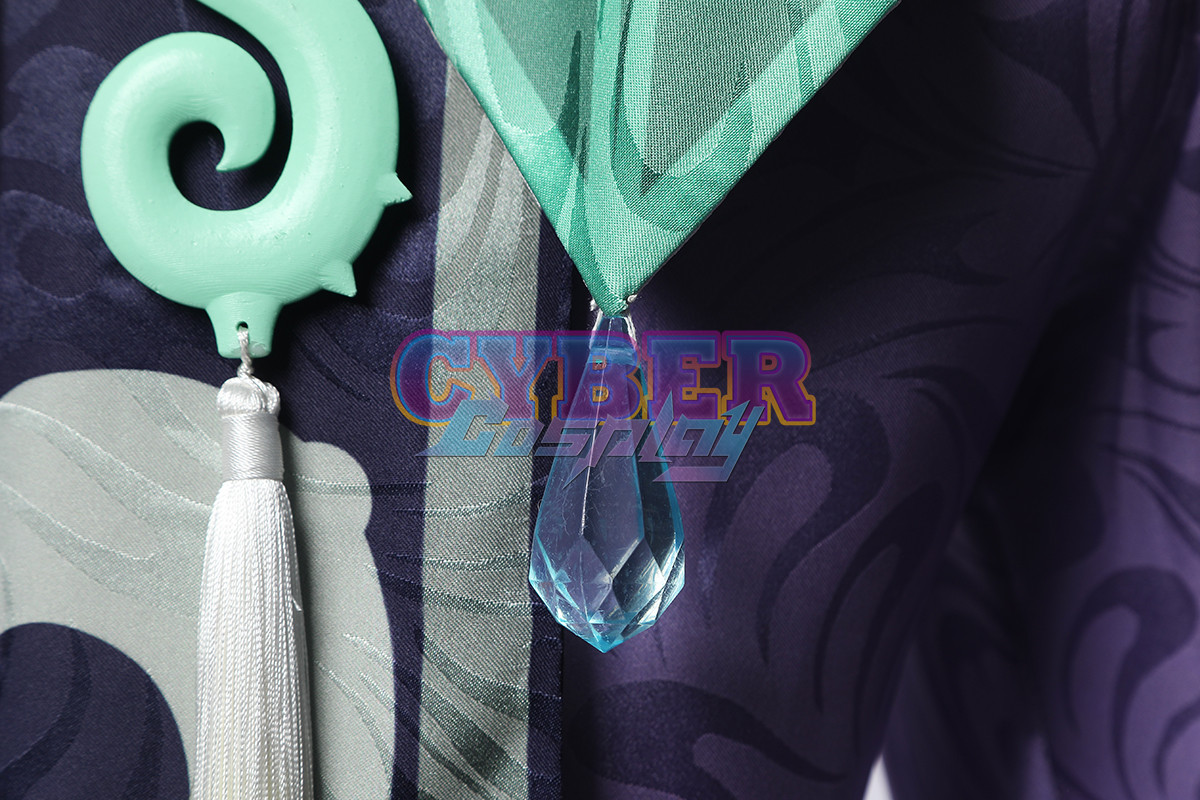 Genshin Impact Bubu Pharmacy Baizhu Cosplay Costume Jacquard Version C00437
