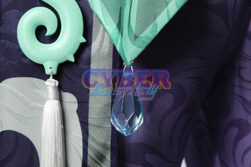 Genshin Impact Bubu Pharmacy Baizhu Cosplay Costume Jacquard Version C00437