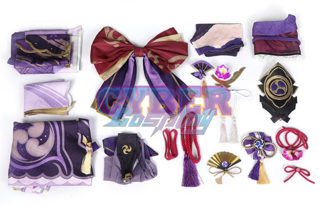 Genshin Impact Raiden Shogun Cosplay Costume Jacquard Version C00573