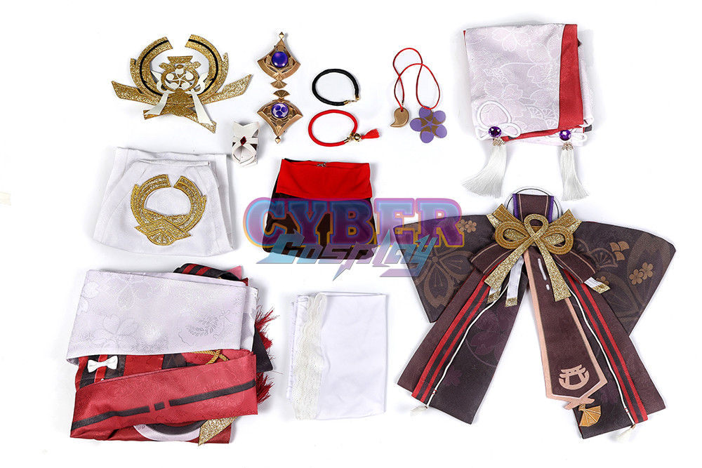 Genshin Impact Guuji Yae Miko Cosplay Costume Jacquard Version C00665