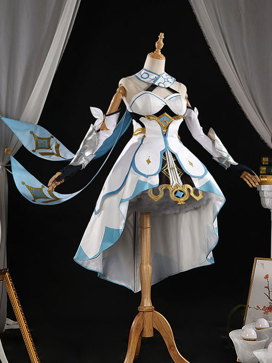 Ready to Ship Genshin Impact Traveler Lumine Cosplay Costume Upgraded Version C02895