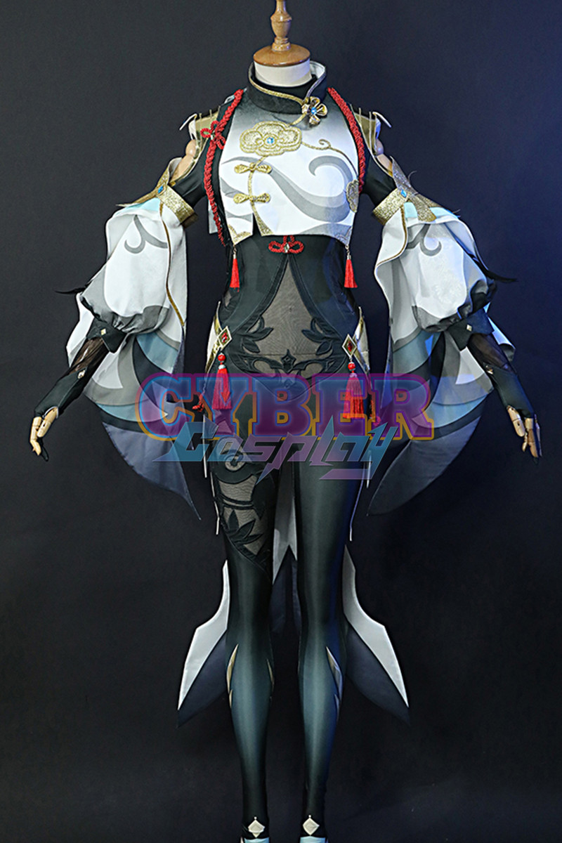Game Genshin Impact Shenhe Cosplay Costume Jacquard Version C00907
