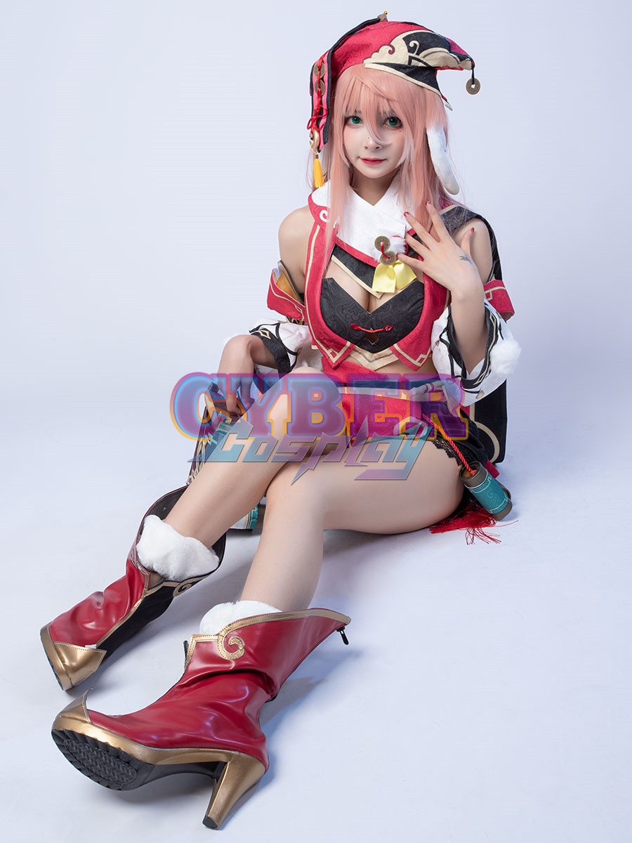 Game Genshin Impact Yanfei Cosplay Costume Upgraded Version C00480