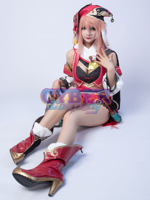 Game Genshin Impact Yanfei Cosplay Costume Upgraded Version C00480