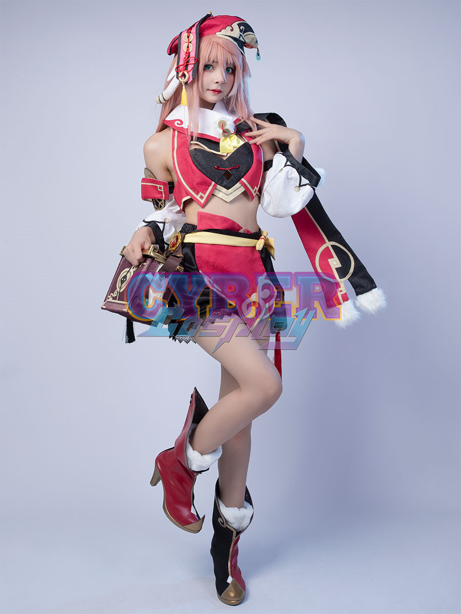 Game Genshin Impact Yanfei Cosplay Costume Upgraded Version C00480