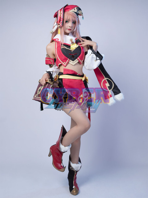 Game Genshin Impact Yanfei Cosplay Costume Upgraded Version C00480
