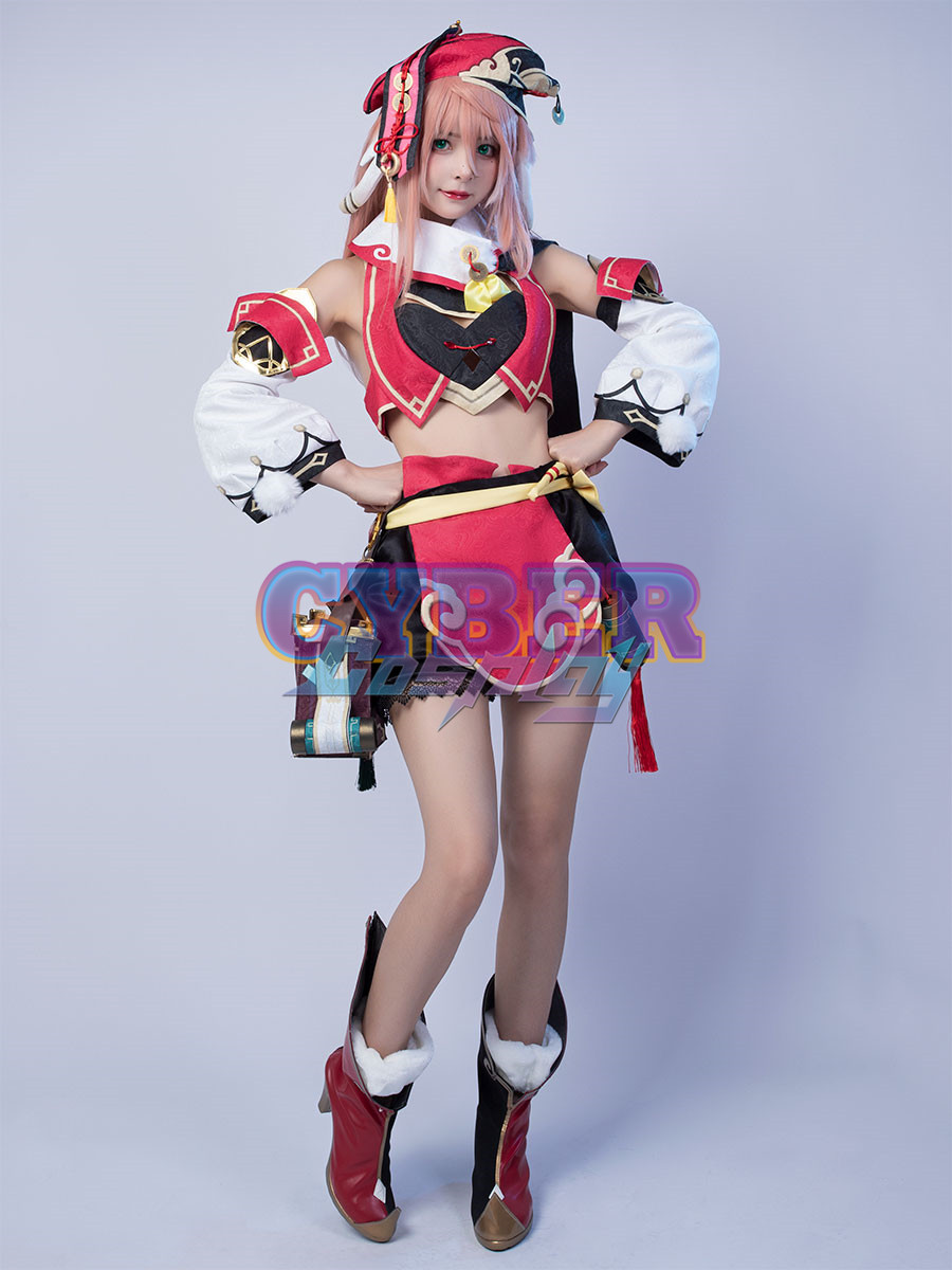 Game Genshin Impact Yanfei Cosplay Costume Upgraded Version C00480