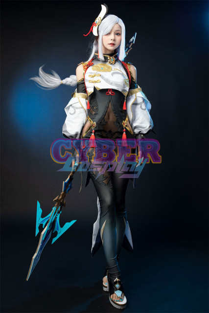 Game Genshin Impact Shenhe Cosplay Costume Jacquard Version C00907