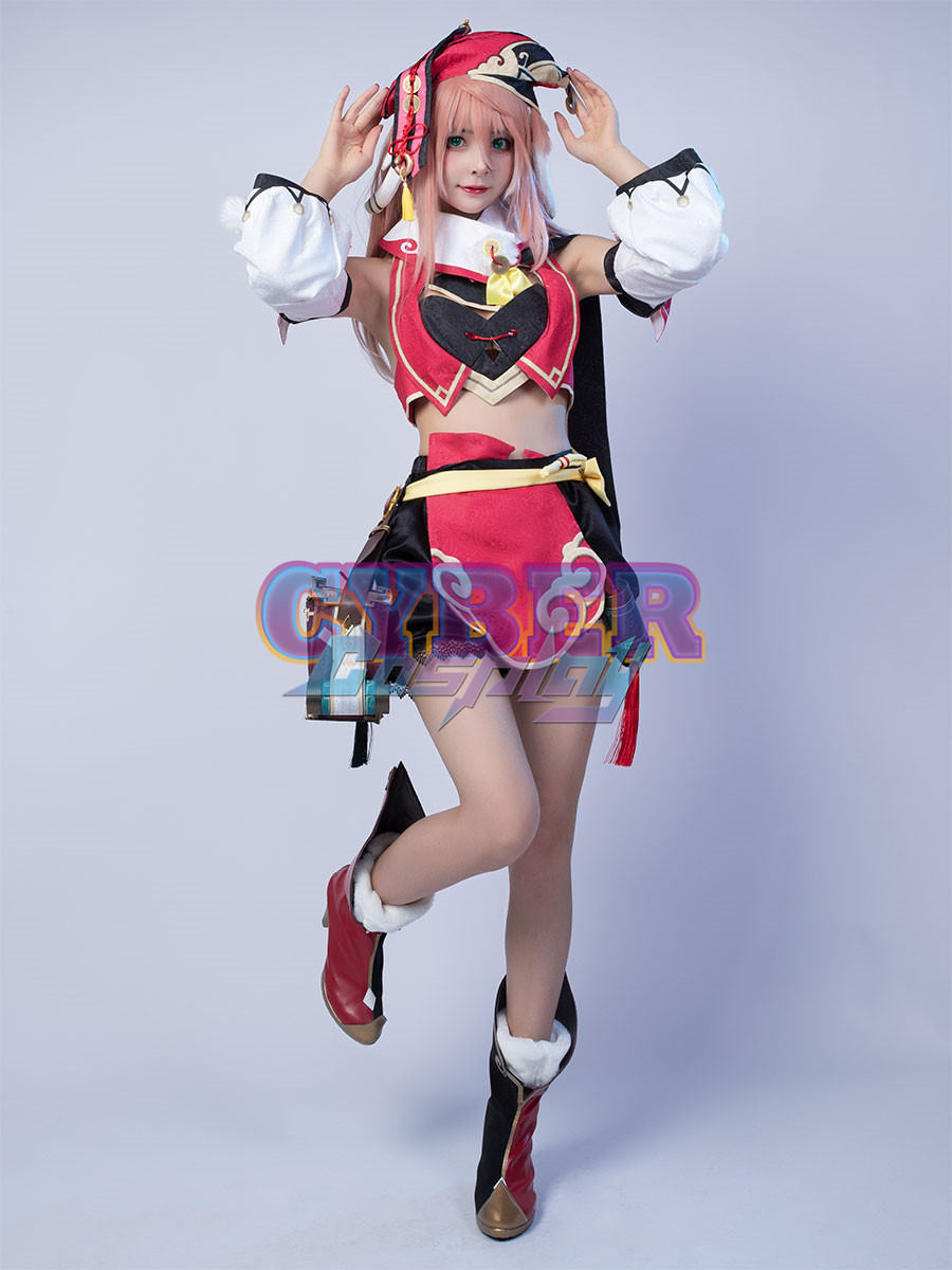 Game Genshin Impact Yanfei Cosplay Costume Upgraded Version C00480