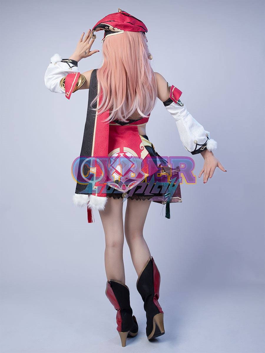 Game Genshin Impact Yanfei Cosplay Costume Upgraded Version C00480