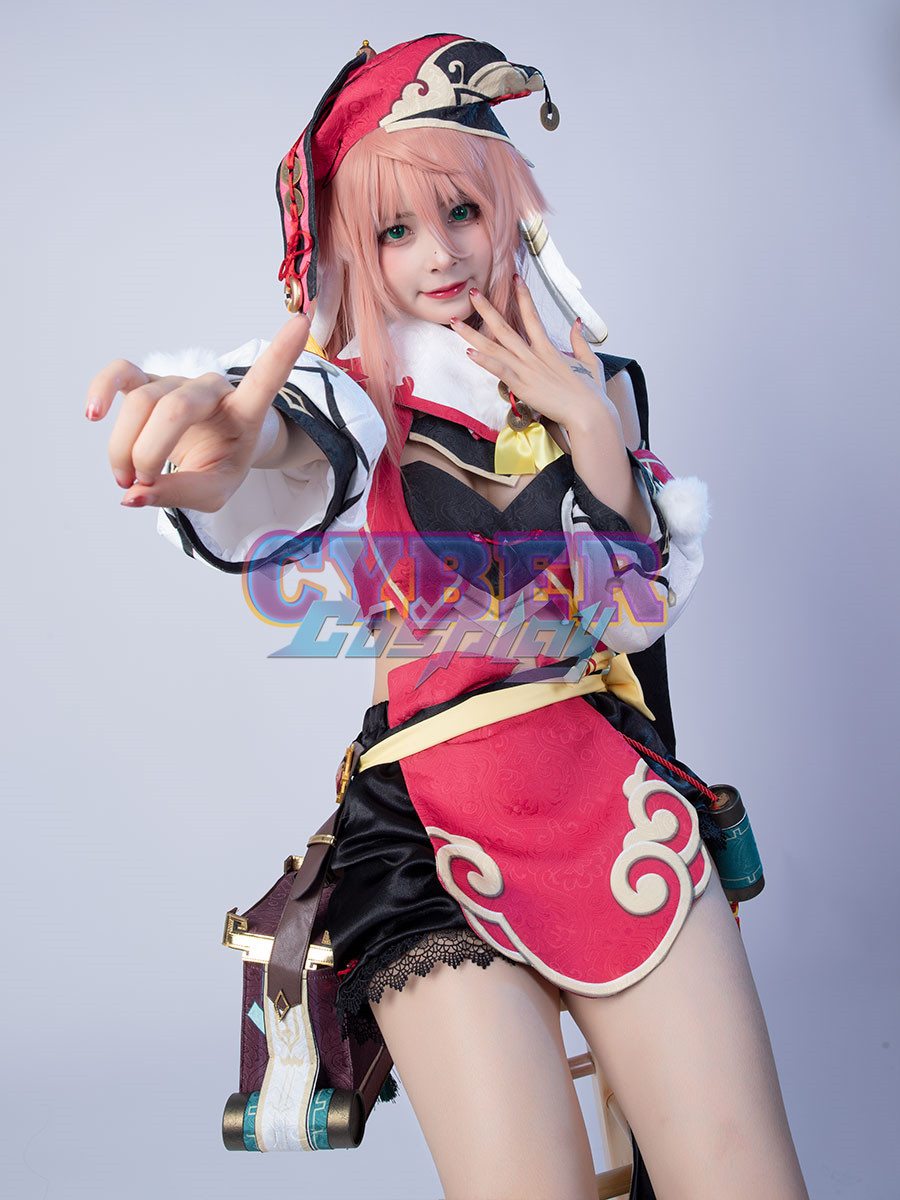 Game Genshin Impact Yanfei Cosplay Costume Upgraded Version C00480