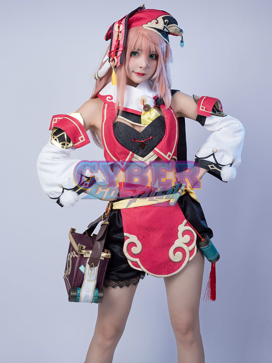 Game Genshin Impact Yanfei Cosplay Costume Upgraded Version C00480
