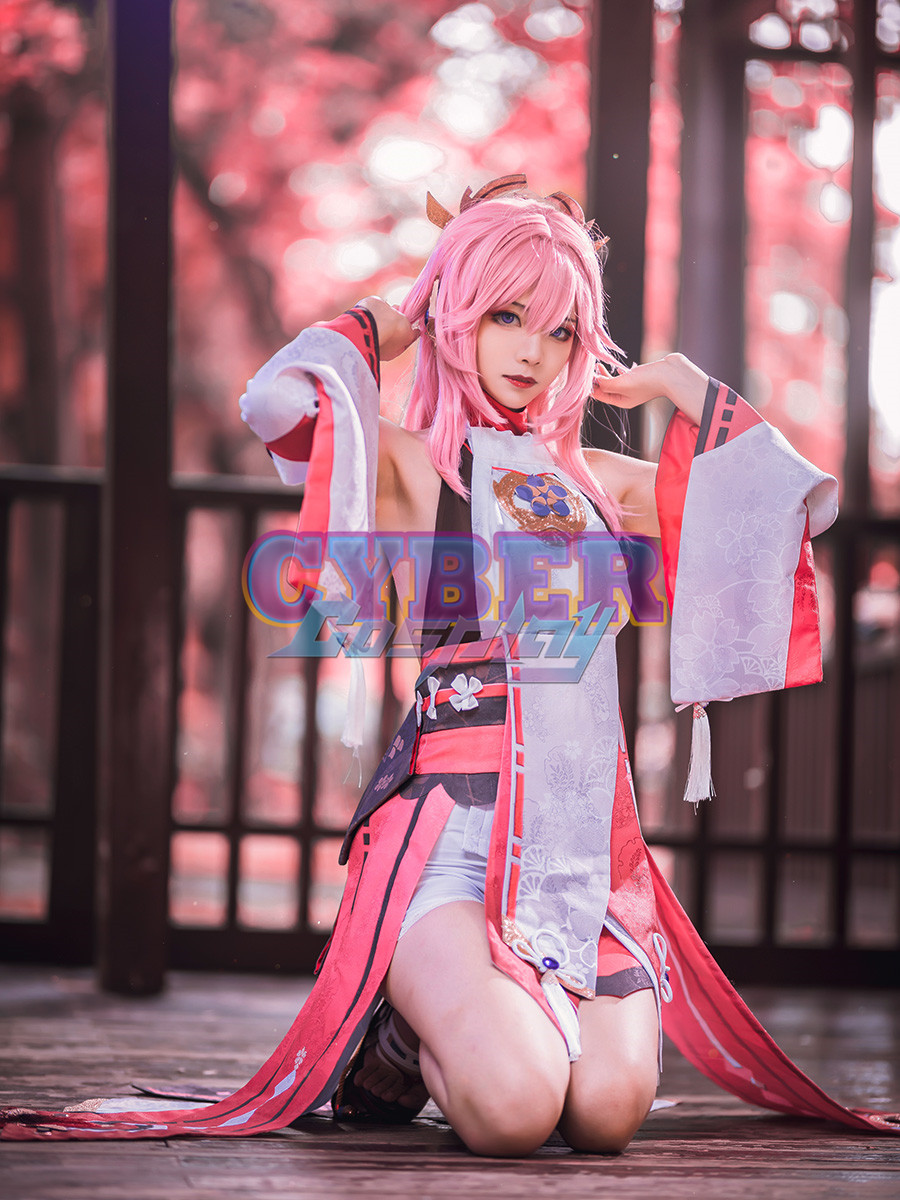 Genshin Impact Guuji Yae Miko Cosplay Costume Jacquard Version C00665