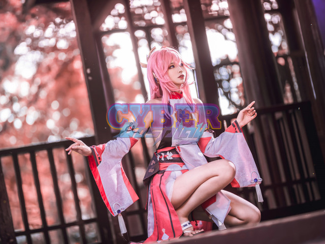 Genshin Impact Guuji Yae Miko Cosplay Costume Jacquard Version C00665