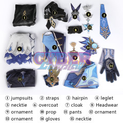 Genshin Impact Eula Cosplay Costume Jacquard Version C00445