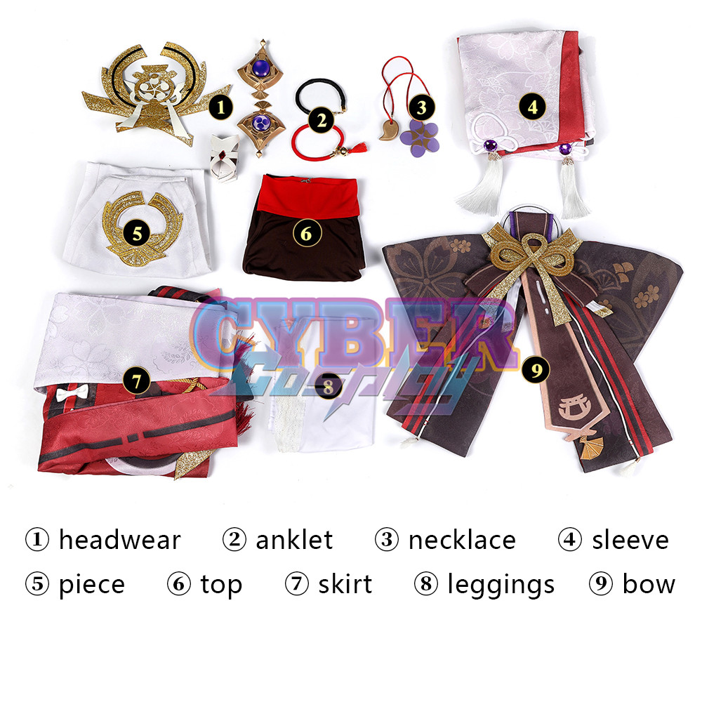Genshin Impact Guuji Yae Miko Cosplay Costume Jacquard Version C00665