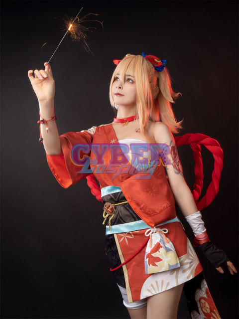Genshin Impact Yoimiya Cosplay Costume Upgrade C00553