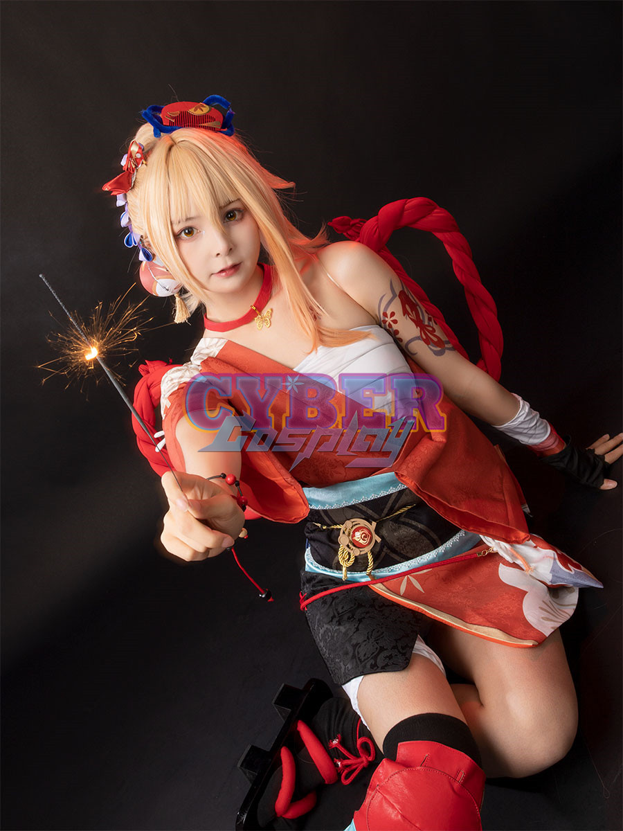Genshin Impact Yoimiya Cosplay Costume Upgrade C00553